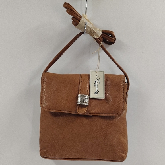 Fossil Vintage Light Brown Leather Crossbody Silver Hardware - Picture 1 of 13